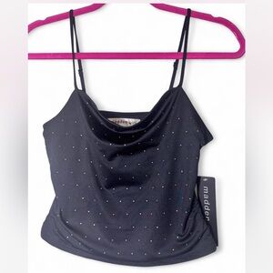 Madden Girl black embellished tank Top(NWT)